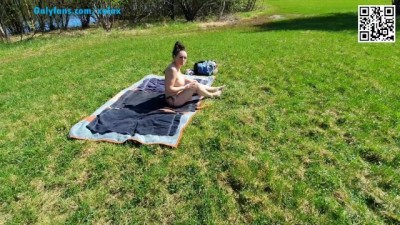 Busty Brunette Sunbathing Gets Outdoor Public Fuck POV