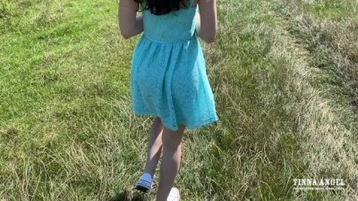 Petite Babe's Wild Outdoor Risk: Creampie, Pee, and Squirt Adventures
