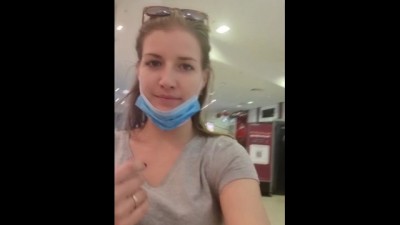 Blonde German does Risky Public Fitting Room Masturbation in Shopping Mall