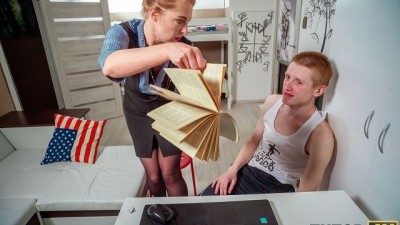 English LesStepson Ends for Boy and his Gorgeous Tutor