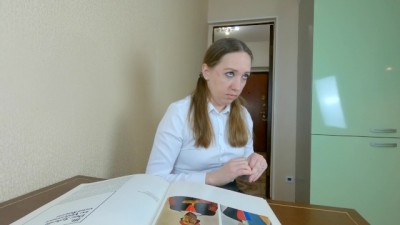 Professional art teacher fucks hard and deep student girl in mouth during private lesStepson