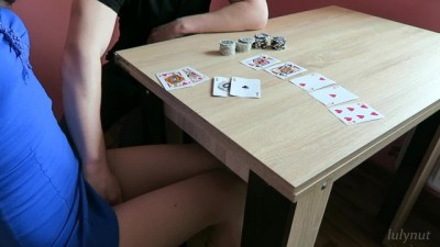 Stepsister teen lost bet in cards game (+18)
