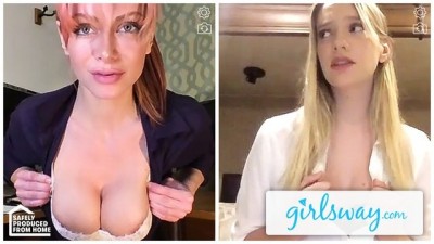 Aurora PearStepson And Her Boss Masturbate Remotely During The Quarantine