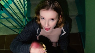 We fuck in the entrance while the Stepmother is at home