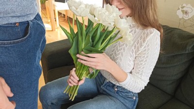 Gave her flowers and stopped being virgin anymore, creampied teen after sex with blowjob (+18)