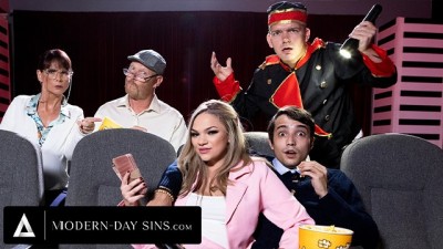 Horny Teens Get Busted for Public Sex in Movie Theater! (+18)