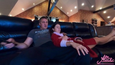 Busty Teen Suck my dick and Hard Pussy Fuck - Cum Mouth after Watching TV (+18)