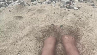 Toe-Teasing Sand Play at the Beach