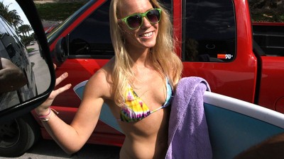 Sexy Blonde Amateur Surfer Fucked On The BangBus